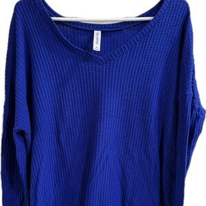 Zenana Outfitters Royal Blue V-Neck Sweater